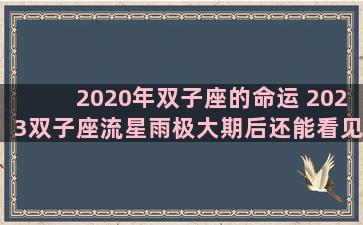 2020年双子座的命运 2023双子座流星雨极大期后还能看见吗